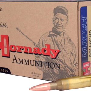 HORNADY MATCH .338 LAPUA MAGNUM 250 GRAIN BOAT-TAIL HOLLOW POINT MATCH 100 ROUNDS