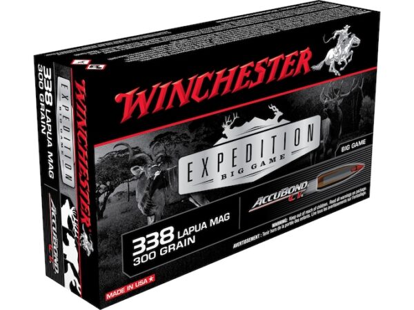 WINCHESTER EXPEDITION BIG GAME AMMUNITION 338 LAPUA MAGNUM 300 GRAIN ACCUBOND