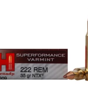 HORNADY SUPERFORMANCE VARMINT AMMUNITION 222 REMINGTON 35 GRAIN NTX LEAD-FREE 500 ROUNDS