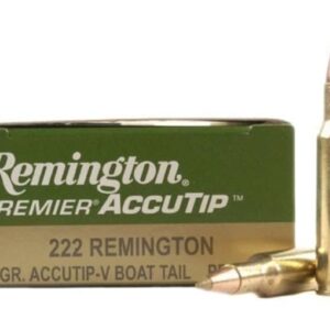 REMINGTON PREMIER VARMINT AMMUNITION 222 REMINGTON 50 GRAIN ACCUTIP BOAT TAIL 500 ROUNDS