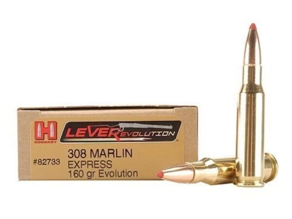 Hornady LEVERevolution Ammunition 308 Marlin Express 160 Grain FTX 500 round