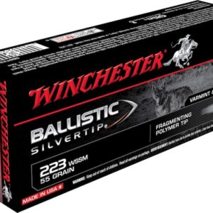 Winchester Ballistic Silvertip Varmint Ammunition 223 Winchester Super Short Magnum (WSSM) 55 Grain Fragmenting Polymer Tip 300 round